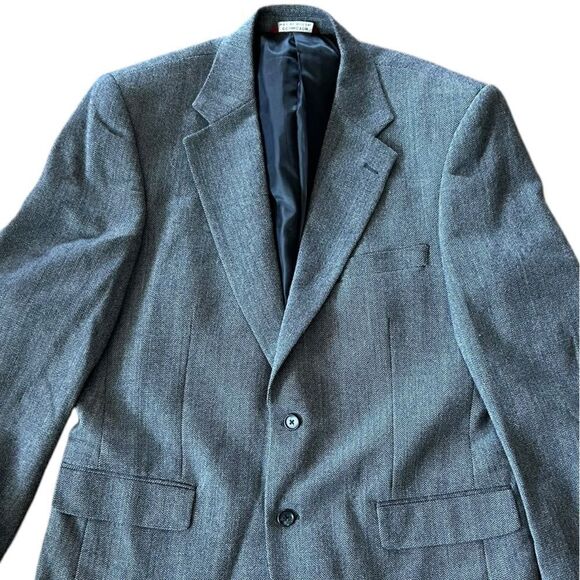 Covington Blazer Suit Jacket Mens Grey Herringbone Lambswool Wool 42 R - Picture 4 of 6